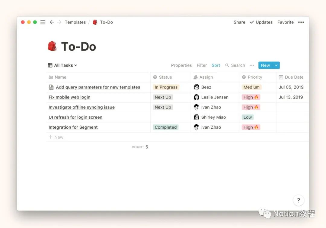 【Notion教程】使用 Notion 管理团队任务